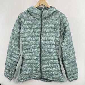 Columbia South Valley Hybrid Puffer Jacket Insulated Hooded Zip Green Womens L